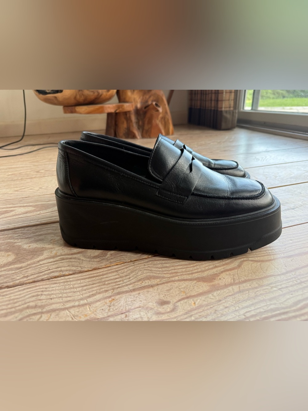 Free People Black Platform Loafers size 41